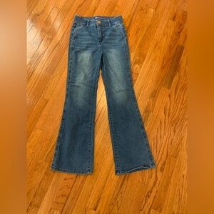 Democracy Womens Ab Technology Flare Jeans Size 2 Medium Wash Blue Denim